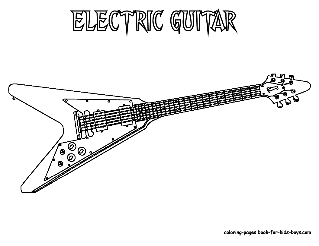 Desenhos - Guitarra Elétrica Rock - Colorir e Pintar | Ultra ...