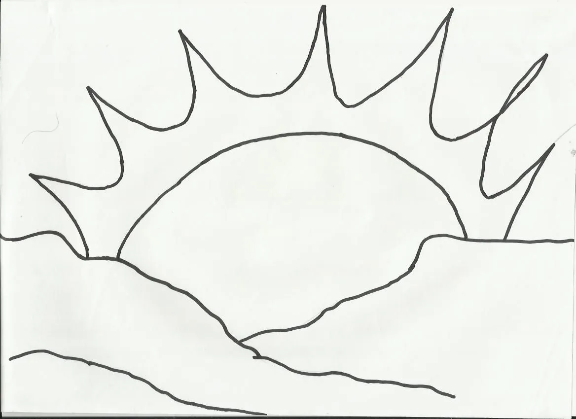 Desenhos Legais para Colorir: Desenho para Colorir de Amanhecer do Sol