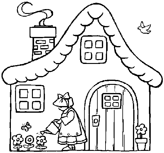 Desenhos para Pintar: casas coloridas,desenhos de casas para colorir