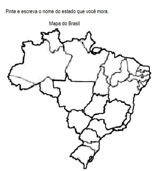 Desenhos para pintar e colorir.: MAPA DO BRASIL PARA COLORIR