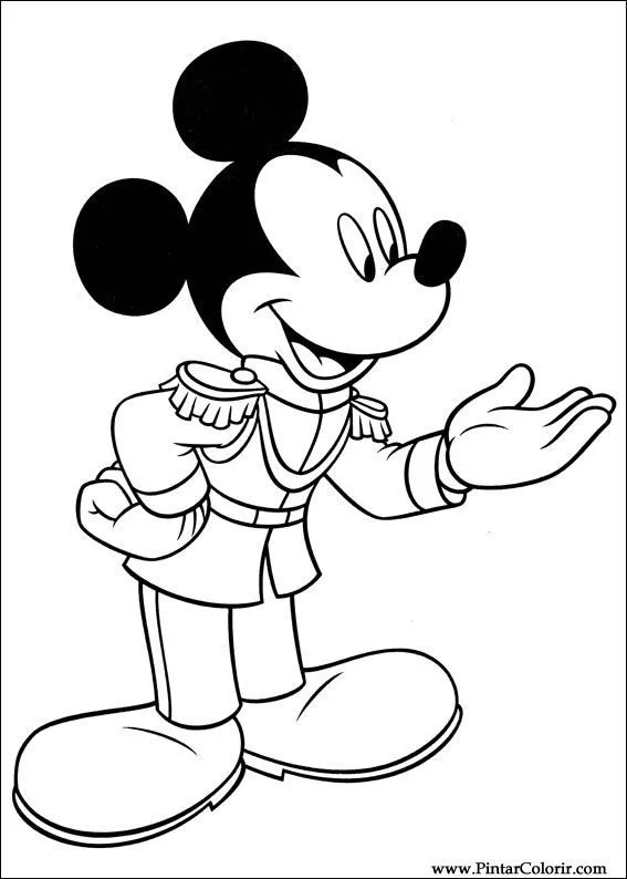 Desenhos Para Pintar e Colorir Mickey - Imprimir Desenho 044