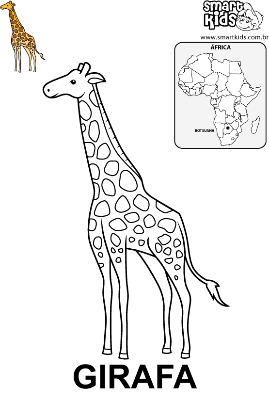 Desenhos para Pintar: Desenhos de Girafas para Colorir Online