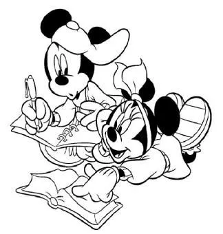 DESENHOS PARA PINTAR: Mickey e Minnie.