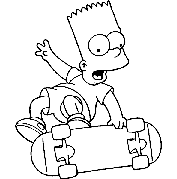 Desenhos dos Simpsons Andando de Skate para Colorir - Desenhos ...