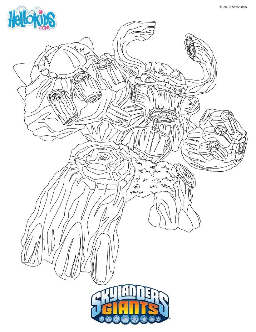 Desenhos SKYLANDERS GIANTS para colorir - Desenho do TREEREX para ...