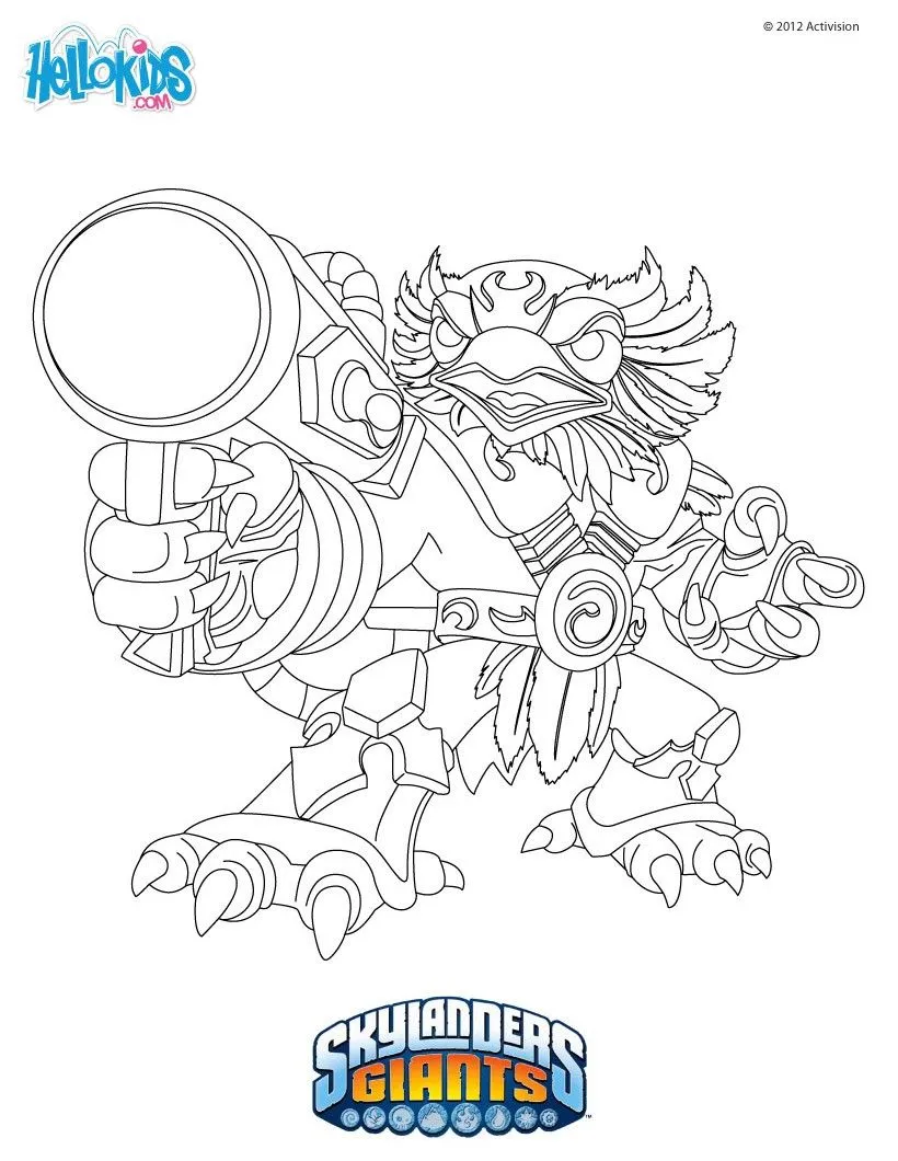 Desenhos SKYLANDERS GIANTS para colorir - Desenho do BOUNCER para ...