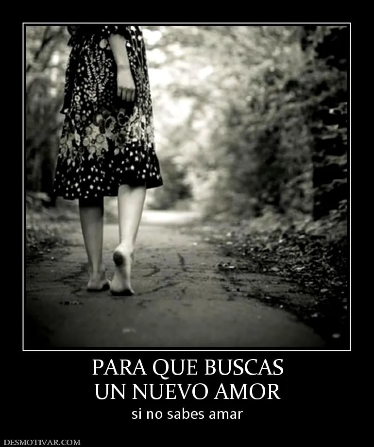 Desmotivaciones PARA QUE BUSCAS UN NUEVO AMOR si no sabes amar