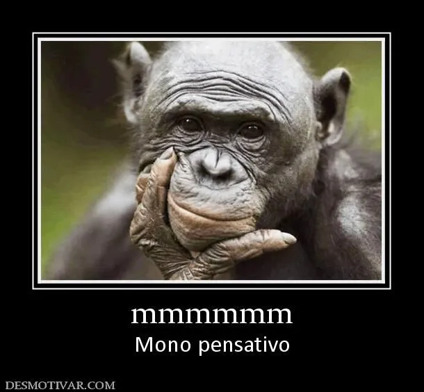 Desmotivaciones mmmmmm Mono pensativo