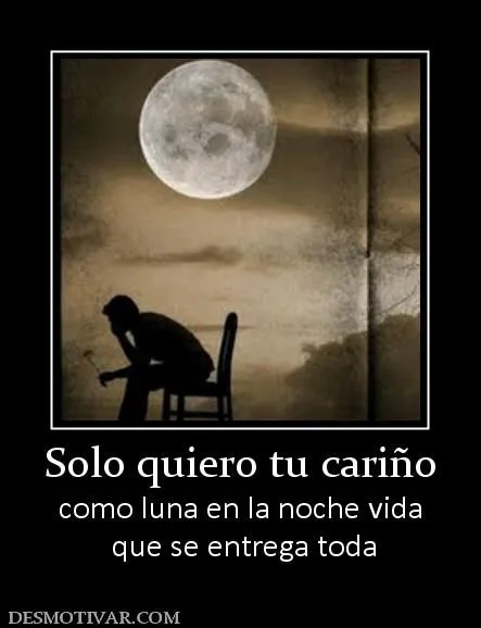 Desmotivaciones Solo quiero tu cariño como luna en la noche vida ...