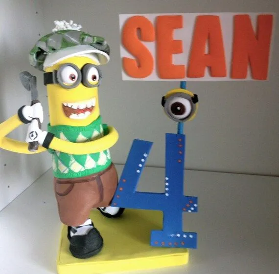 Despicable me minions centerpiece cake topper por SweetBellaLuna