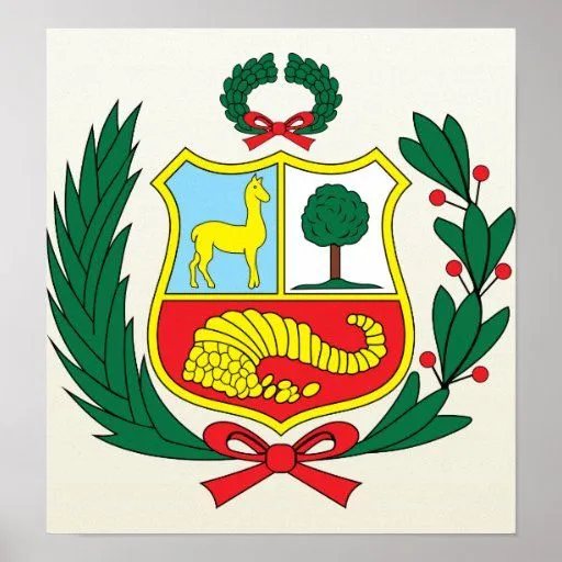 Detalle del escudo de armas de Perú Impresiones de Zazzle.