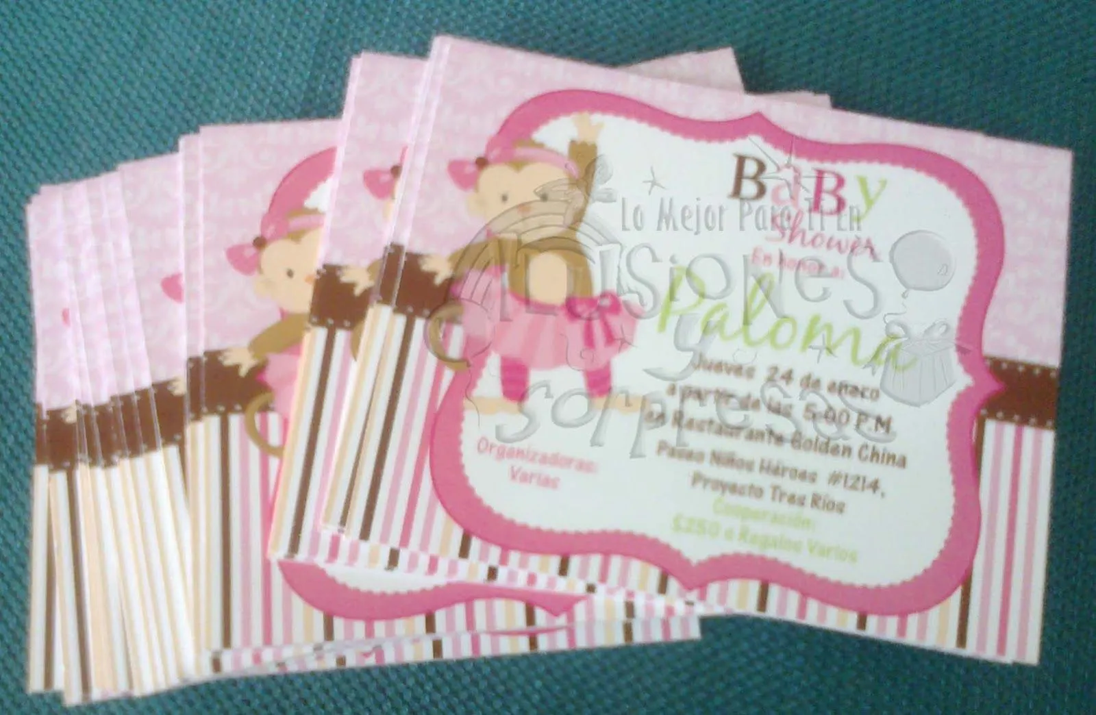 Detalles para tus Eventos Sociales: Invitaciones Baby Shower Changuita