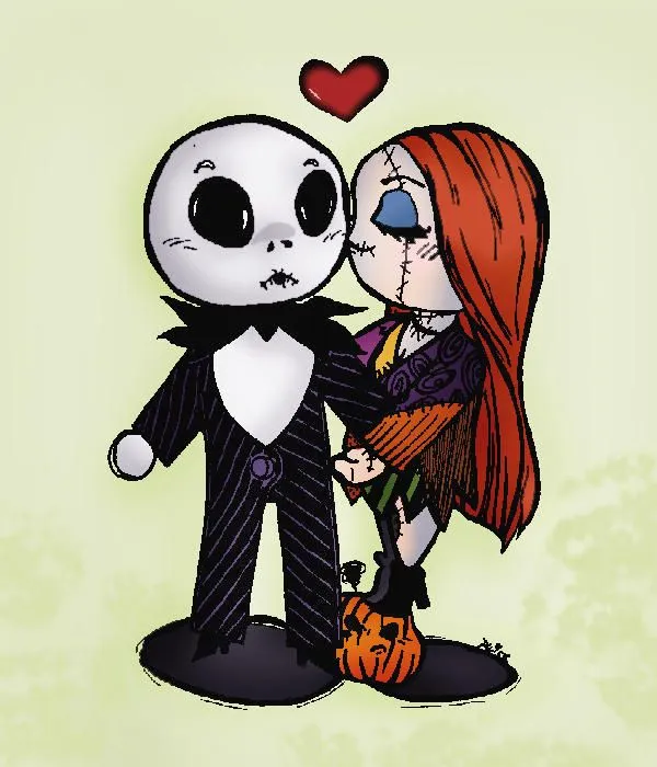 Jack and Sally -coloured- by AllieNine on DeviantArt