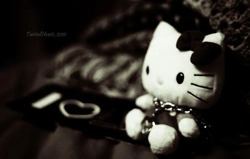 DeviantArt: More Like CUTE HELLO KITTY WALLPAPER BLACK WHITE by ...