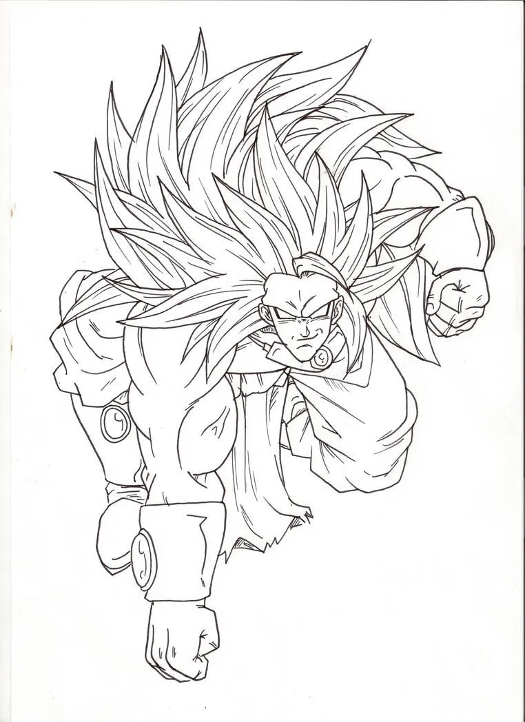 DeviantArt: More Like Goku SSj5 Kamehameha lineart by BK-