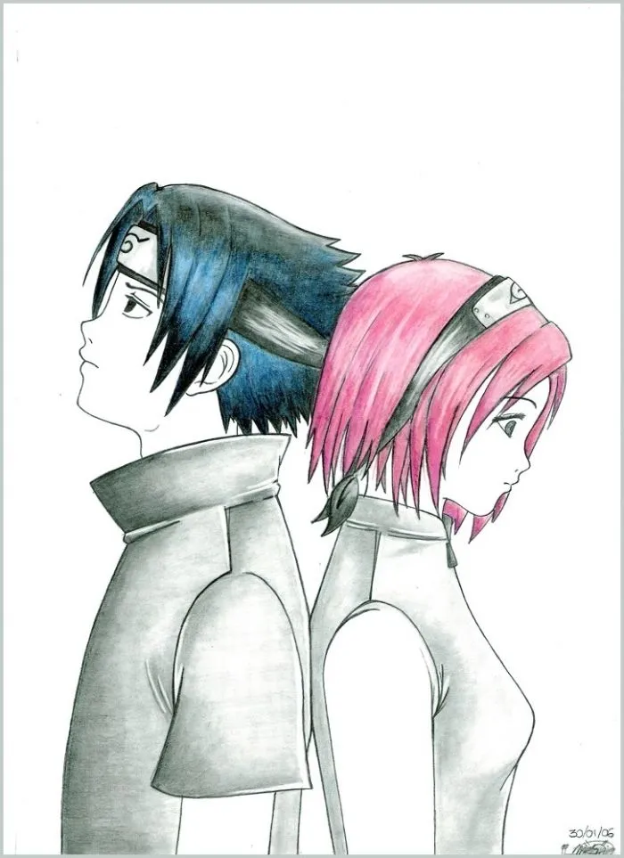 DeviantArt: More Like Sakura and Sasuke in the rain by Nazgullow