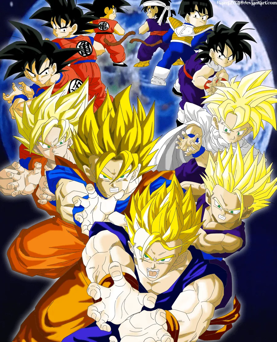 DeviantArt: More Like The Evolution of Goku and Gohan Colored by ...