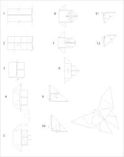 diagrama mariposa Tutorial Origami Mariposa