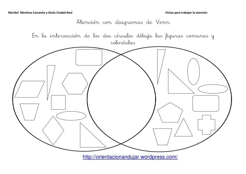 Diagramas de Venn; Fichas de Atención -Orientacion Andujar