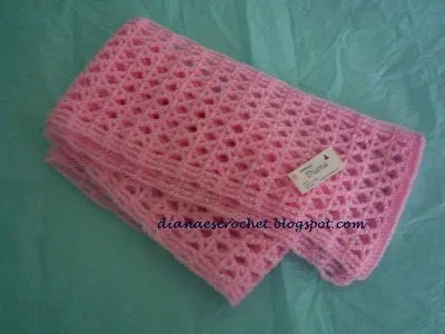 Diana es crochet-paps: Bufanda rosa en X