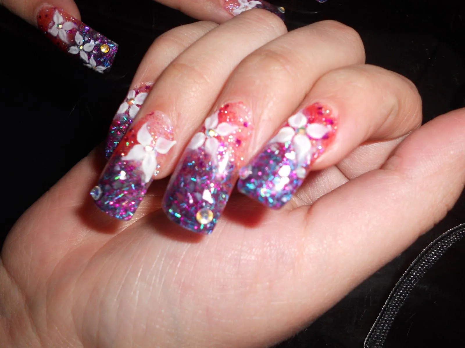 Estilo Sinaloa Con Pedreria Imagen Acrilicas Acrylic Nails Nail ...