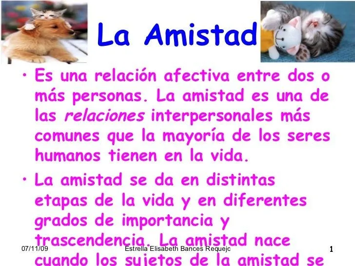 Diapositiva De La Amistad