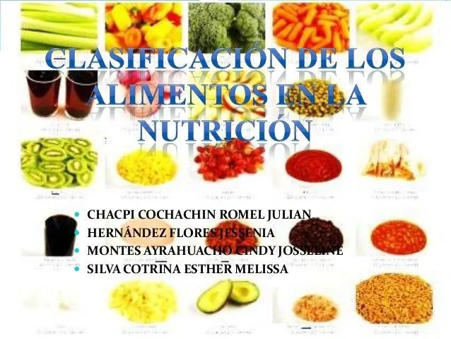 Diapositivas de clasificacion de alimentos
