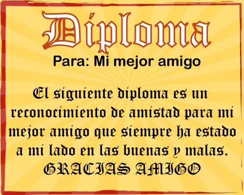 Diario Virtual: UN DIPLOMA PARA EL MEJOR AMIGO DE TODOS_ROSBEL