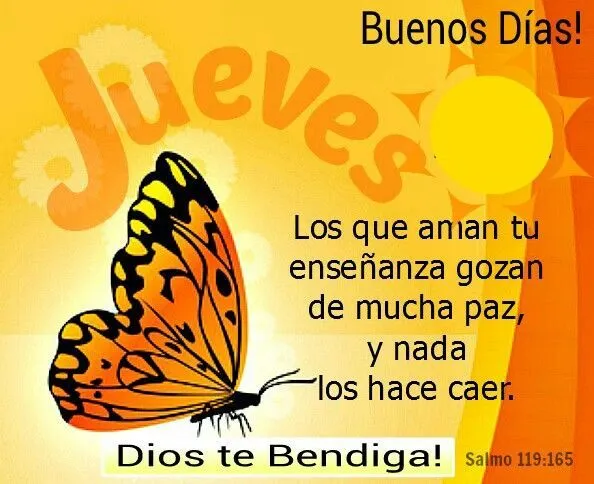 Buenos Dias! Feliz Jueves. Dios te bendiga! Salmo 119:165 | frases ...