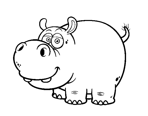 Dibuix de Hipopòtam comú per Pintar on-line - Dibuixos.cat