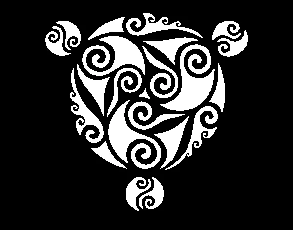 Dibuix de Mandala amb tres puntes per Pintar on-line - Dibuixos.cat