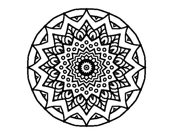 Dibuix de Mandala creixent per Pintar on-line - Dibuixos.cat