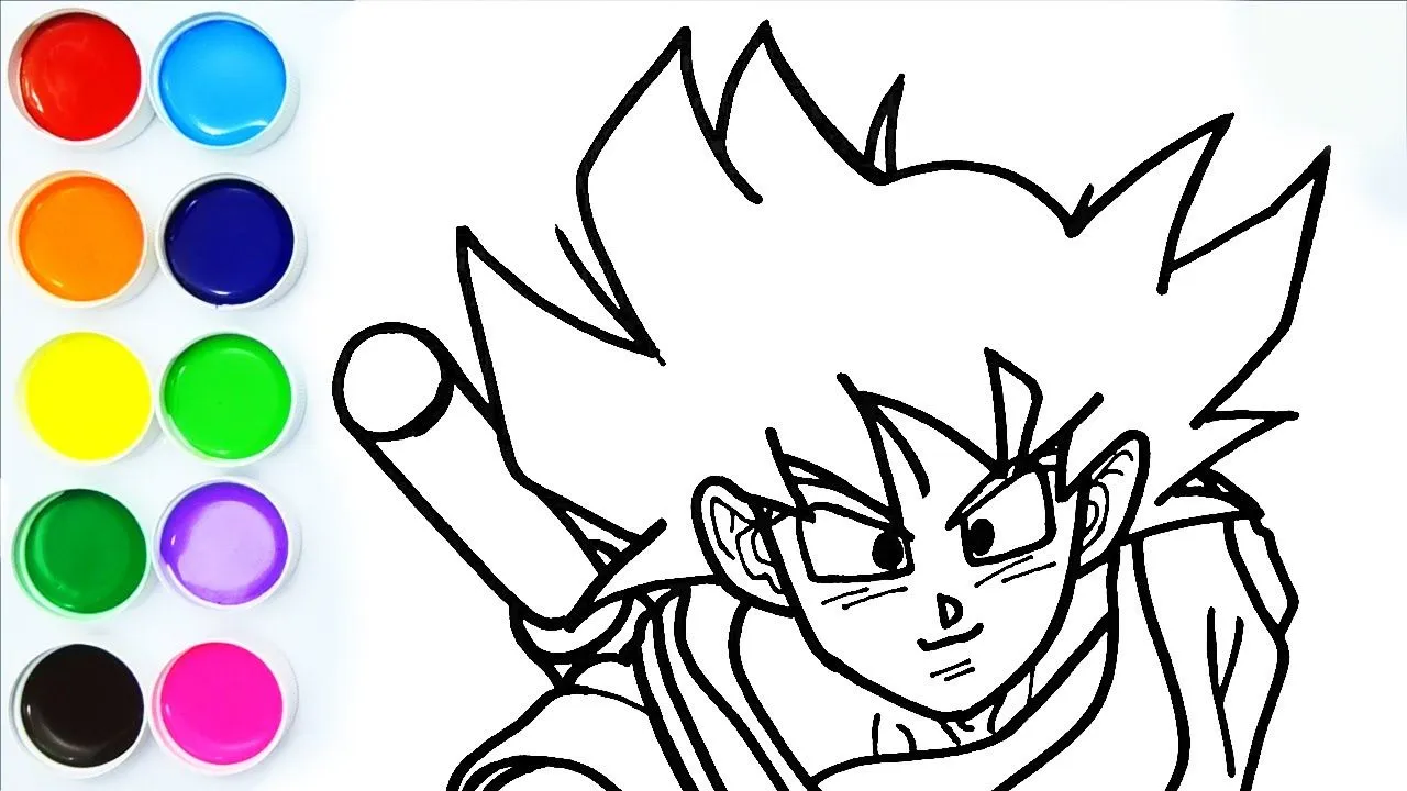 Dibuja y Colorear a Goku Paso a Paso - Aprende a Dibujar - Learn Colors |  FunKeep Art - YouTube