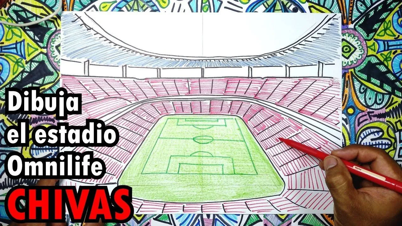 Dibuja el estadio Omnilife Chivas de Mexico - YouTube