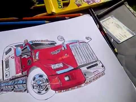 DIBUJANDO KENWORTH T800 STUDIO SLEEPER de TRB - 53 :) - YouTube