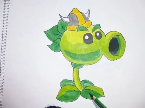 Dibujando a Lanzaguisantes Vikingo (Plantas vs Zombies) - Drawing ...