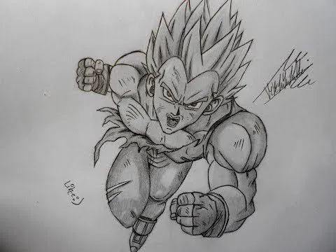 Dibujando a Vegeta ssj GT (Dbz) - YouTube