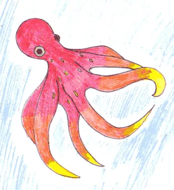 Dibujar los animales del mar - Dibuja un pulpo