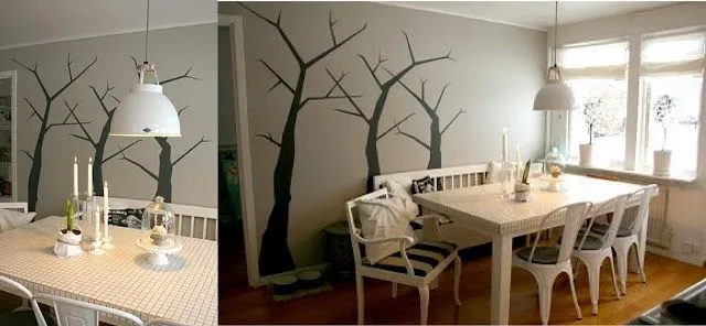 Como dibujar arboles en la pared - Imagui