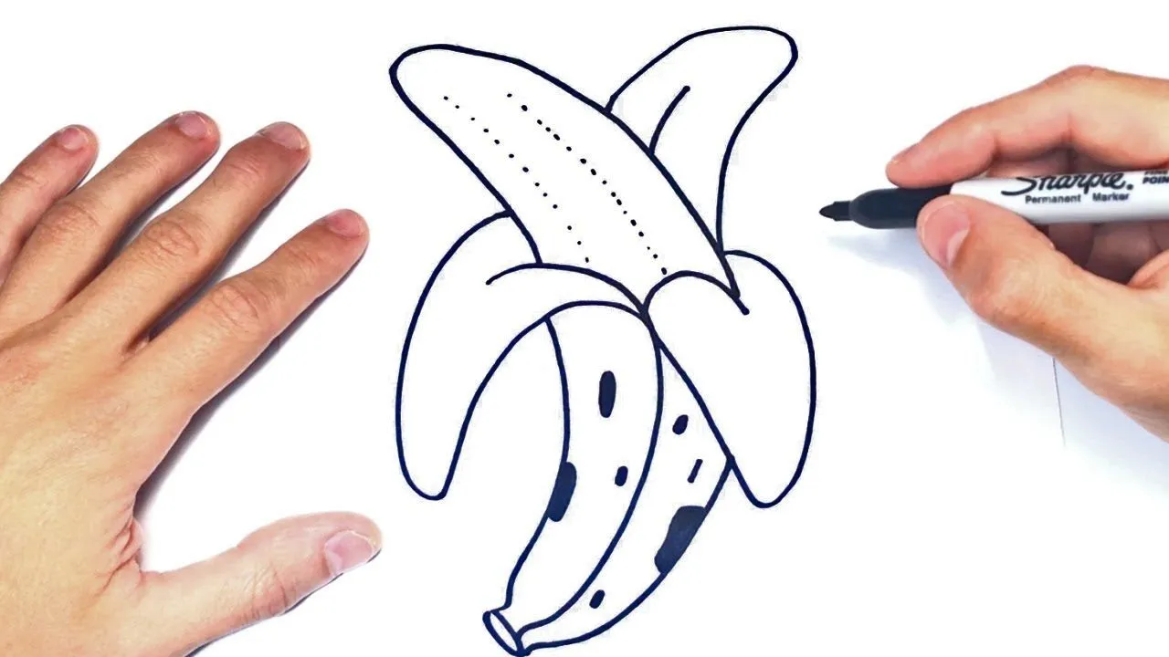 Como dibujar una Banana o Platano - YouTube