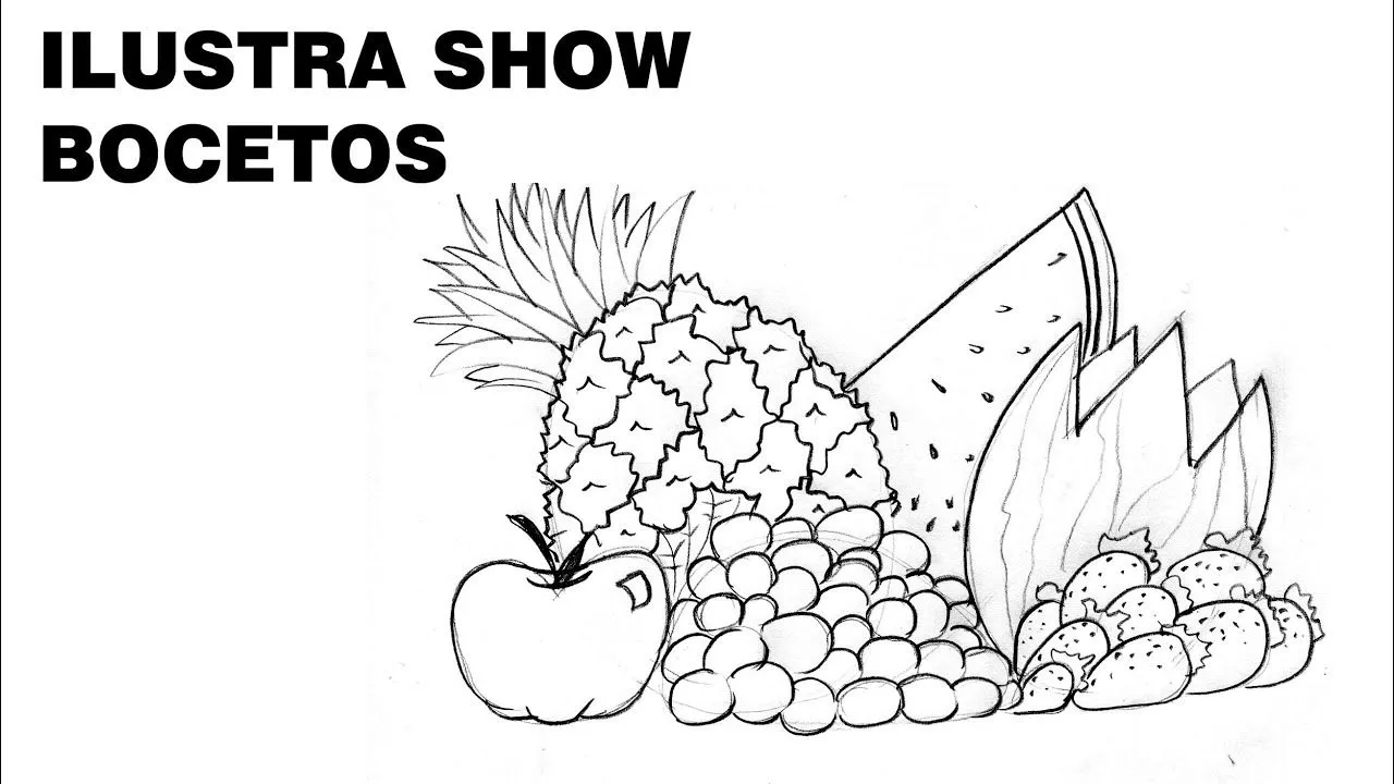 Cómo dibujar un BODEGÓN DE FRUTAS sencillo Tutorial ILUSTRA SHOW ...