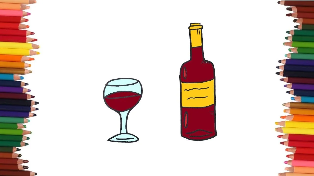 como dibujar una botella de vino | Dibujos faciles - YouTube