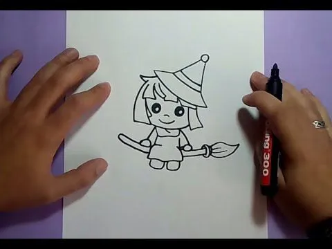 Como dibujar una bruja paso a paso 7 | How to draw a witch 7 - YouTube