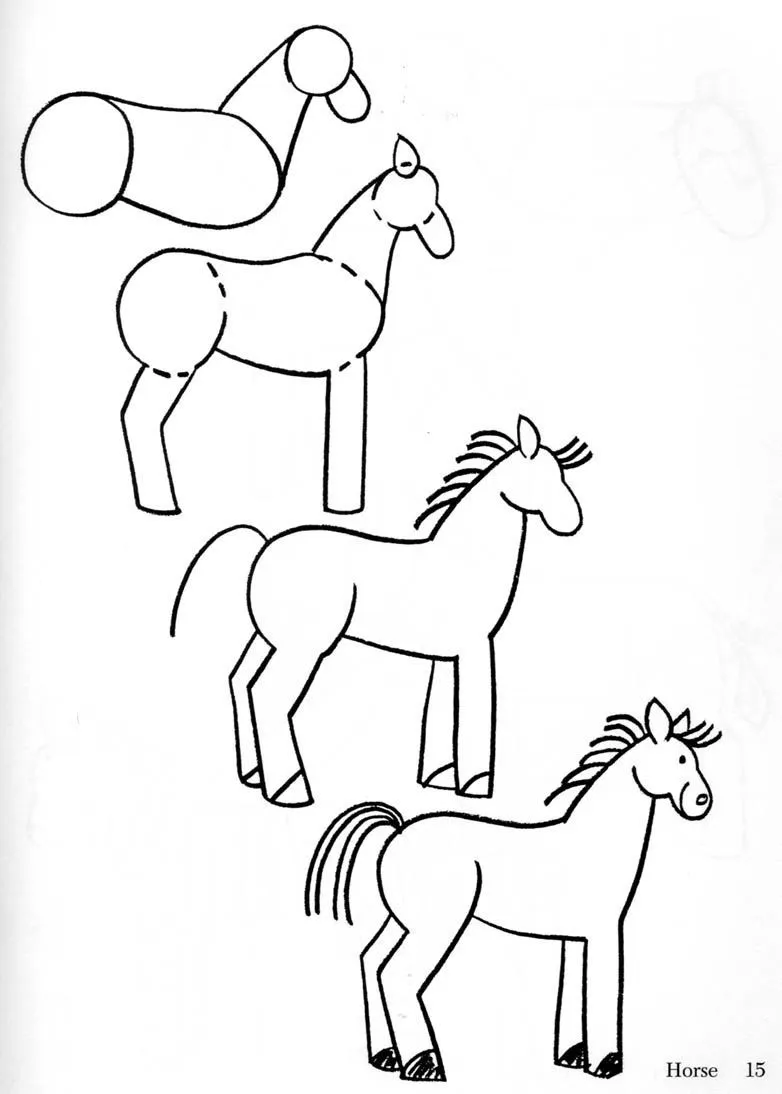 Como dibujar un caballo para niños - Imagui