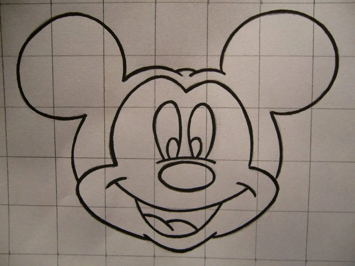 Cómo dibujar la cara de Mickey Mouse