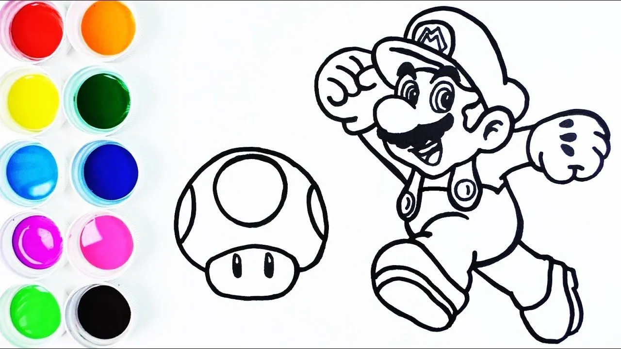 Cómo Dibujar y Colorear a Mario Bros Paso a Paso - Dibujos Para Niños -  Learn Colors / FunKeep - YouTube