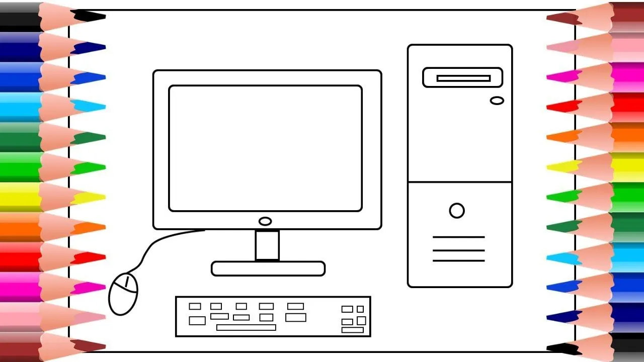 Como dibujar una computadora facil | dibujos para colorear - YouTube