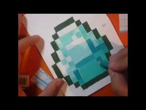 Como dibujar un Diamante de minecraft paso a paso | tiempo real y ...