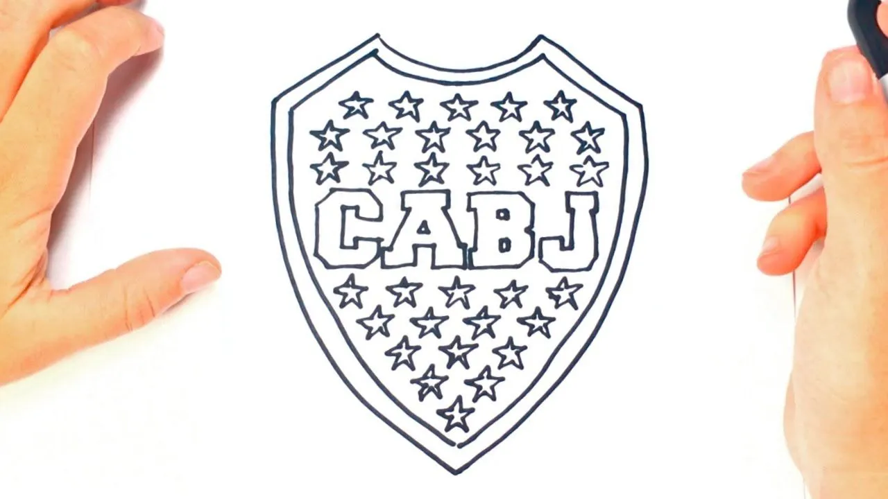 Como dibujar un Escudo de Boca Juniors paso a paso - YouTube