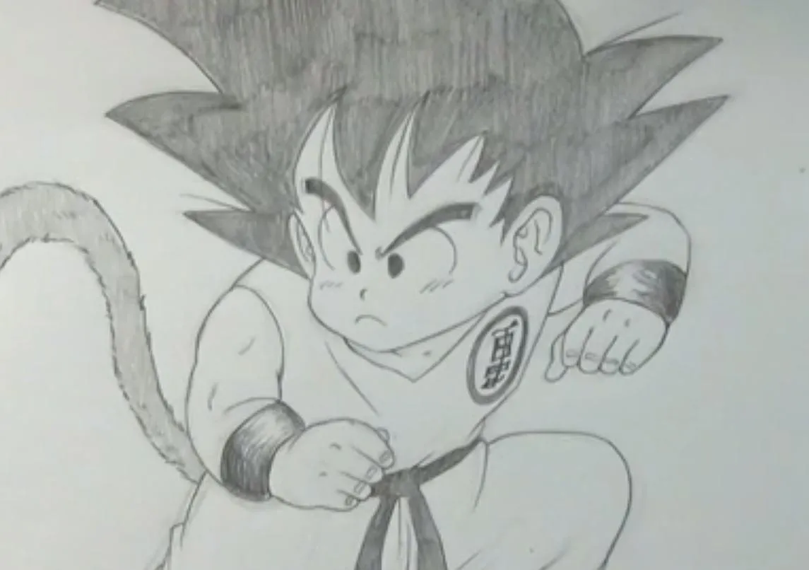 Cómo dibujar a Goku de pequeño